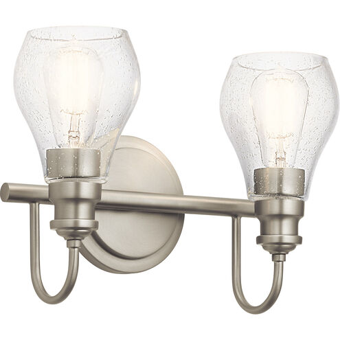 Greenbrier 2 Light 14 inch Brushed Nickel Wall Mt Bath 2 Arm Wall Light