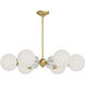 Alora Mood Celia 6 Light 30.25 inch Brushed Gold/Opal Glass Chandelier Ceiling Light