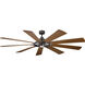 Gentry Xl 85 inch Anvil Iron with Dist Antiq Gray Blades Ceiling Fan in Etched Cased Opal