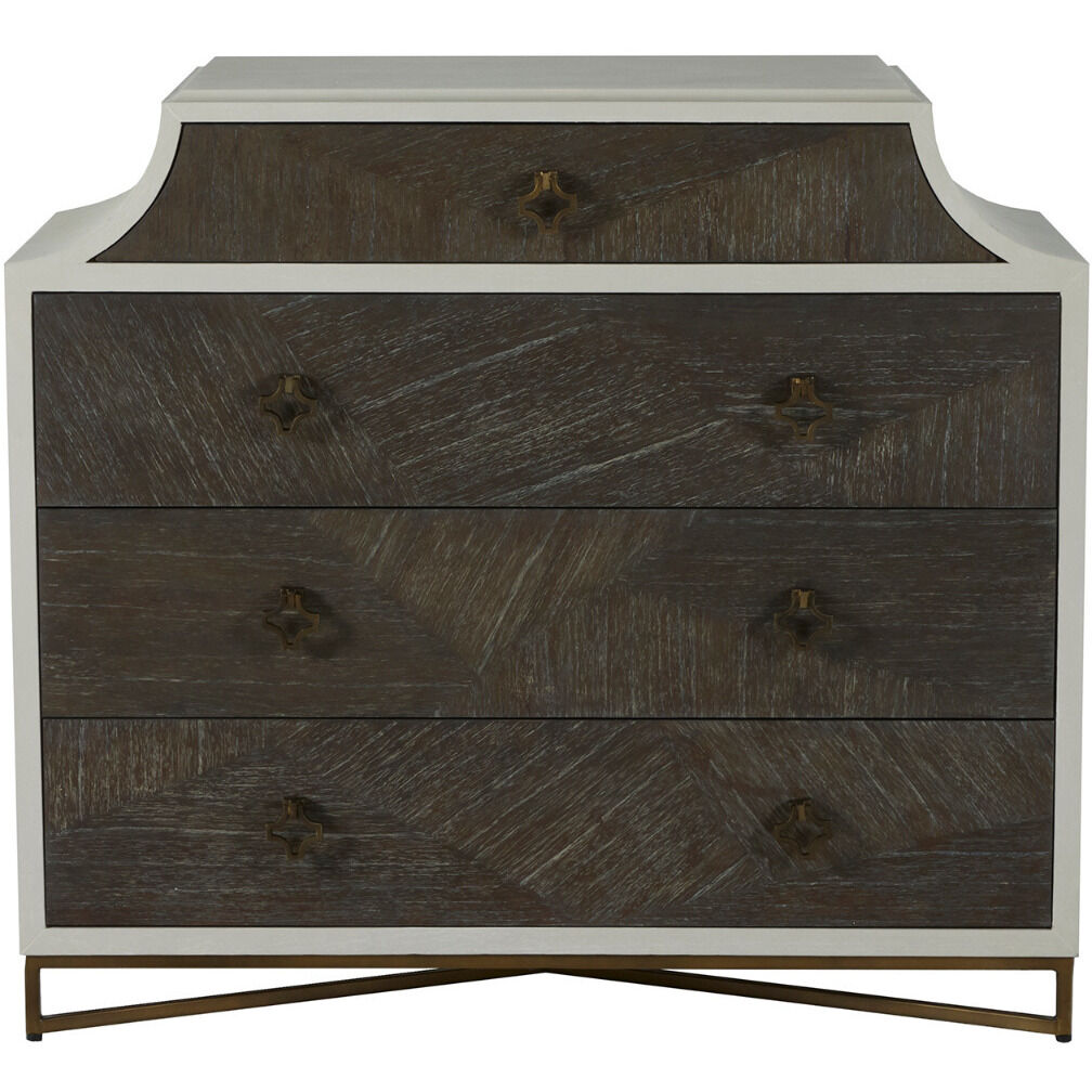 Kirsten Cerused White / Cerused Coal / Stained Brass Chest