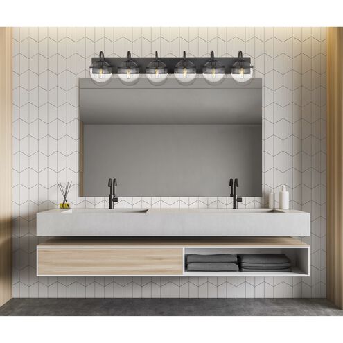 Auralume Sands LED 44 inch Matte Black Bath Vanity Light Wall Light