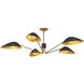 Oscar 5 Light 46 inch Aged Gold Pendant Ceiling Light in Matte Black and Aged Gold