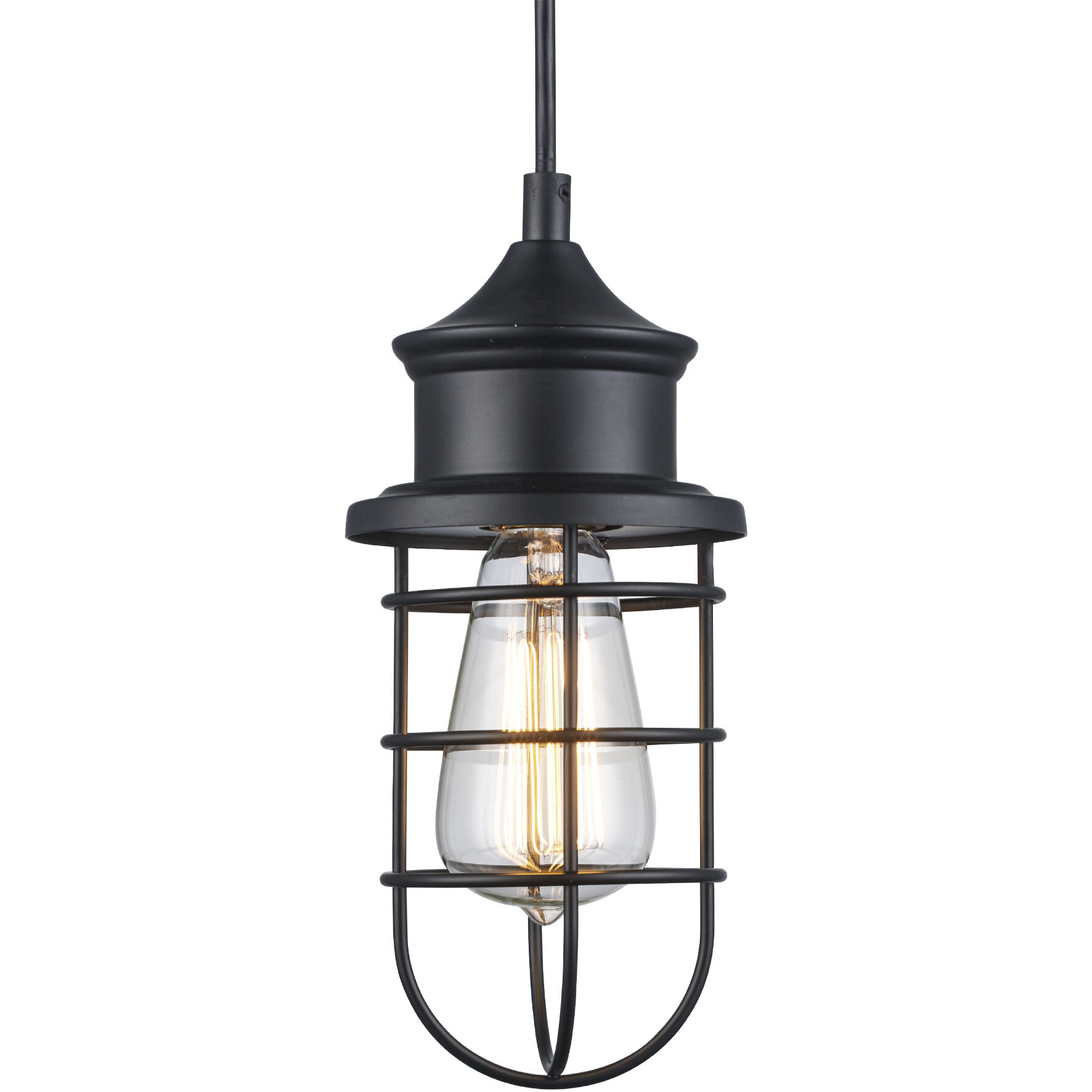 Camp 1 Light 5 inch Black Pendant Ceiling Light