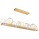 Gem LED 59 inch Gilded Brass Linear Pendant Ceiling Light in 3000K LED, Amber, Bezel