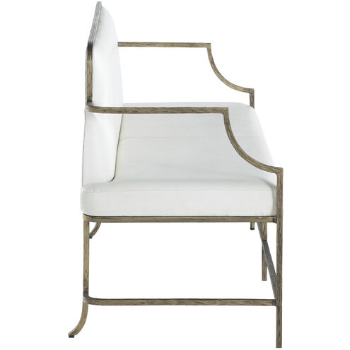 Vanderbilt Forged Warm Champagne / Cloud White Leather Bench