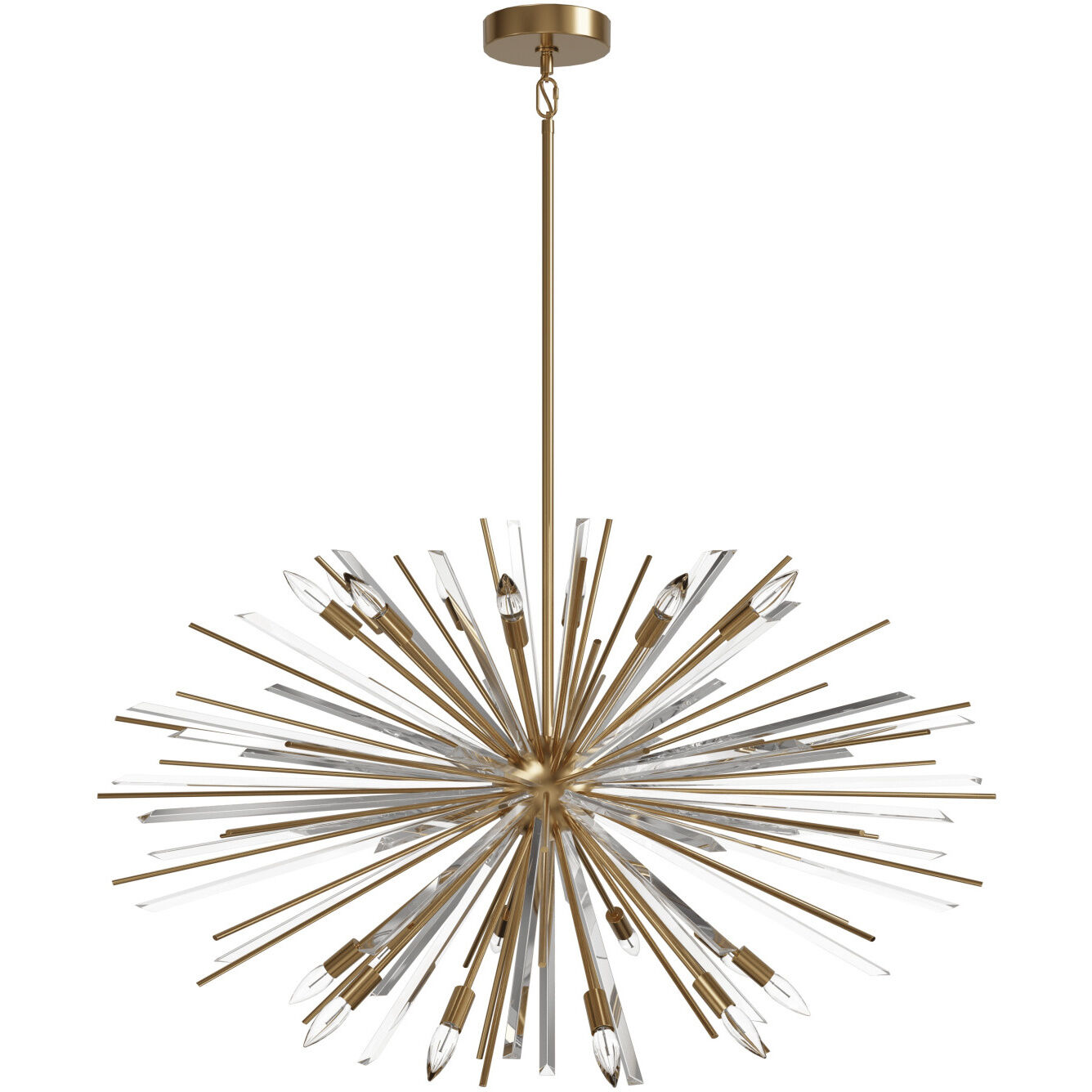 Palisades Ave. 18 Light 60 inch Aged Brass with Champagne Glass Chandelier Ceiling Light