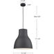 Cradle 1 Light 15.75 inch Black Pendant Ceiling Light