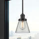 Franklin Restoration Cone LED 6 inch Oil Rubbed Bronze Mini Pendant Ceiling Light in Clear, Franklin Restoration