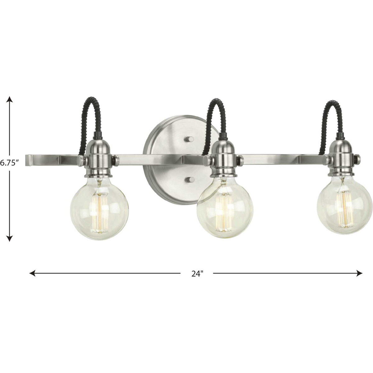 Axle 3 Light 24 inch Brushed Nickel Bath Vanity Wall Light