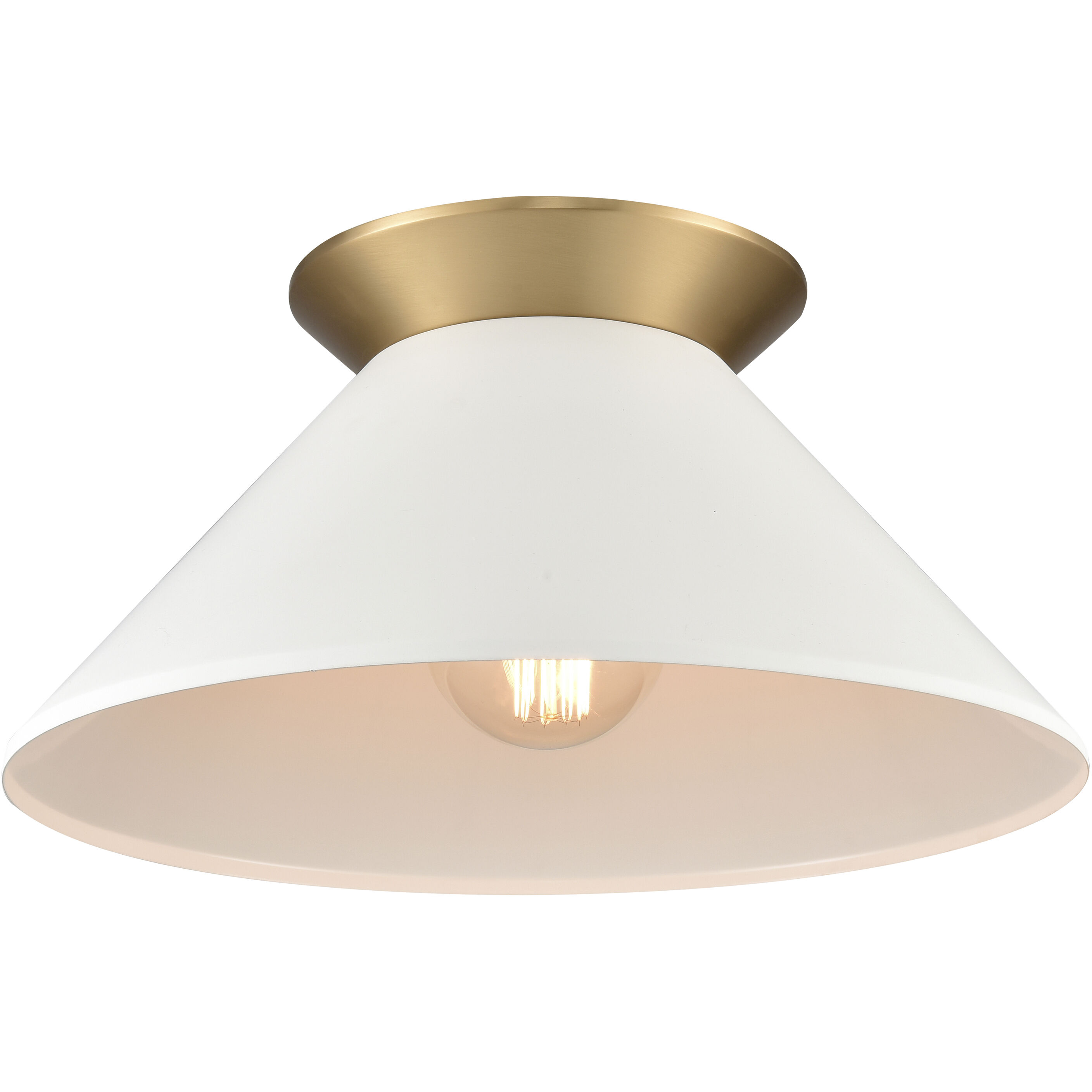 Cavendish 1 Light 16 inch Brushed Gold Semi Flush Mount Ceiling Light