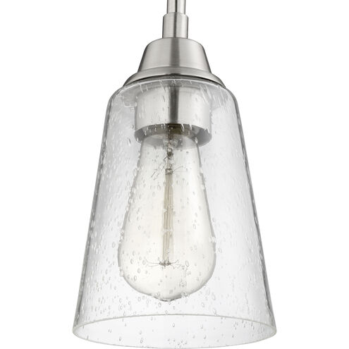 Neighborhood Grace 1 Light 5 inch Brushed Polished Nickel Mini Pendant Ceiling Light in Clear Seeded, Neighborhood Collection