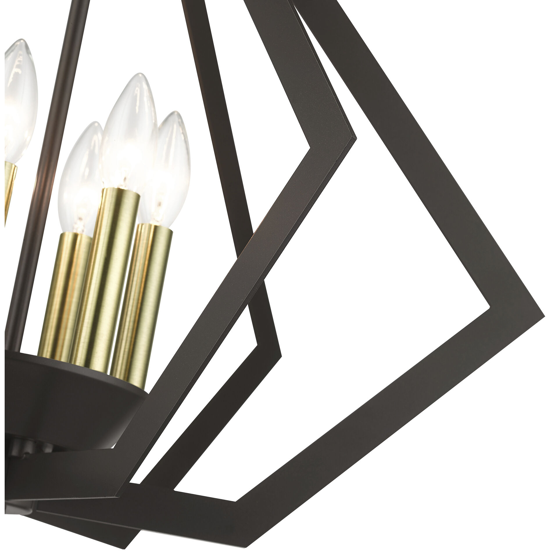 Prism 6 Light 26 inch English Bronze with Antique Brass Finish Accents Chandelier Ceiling Light