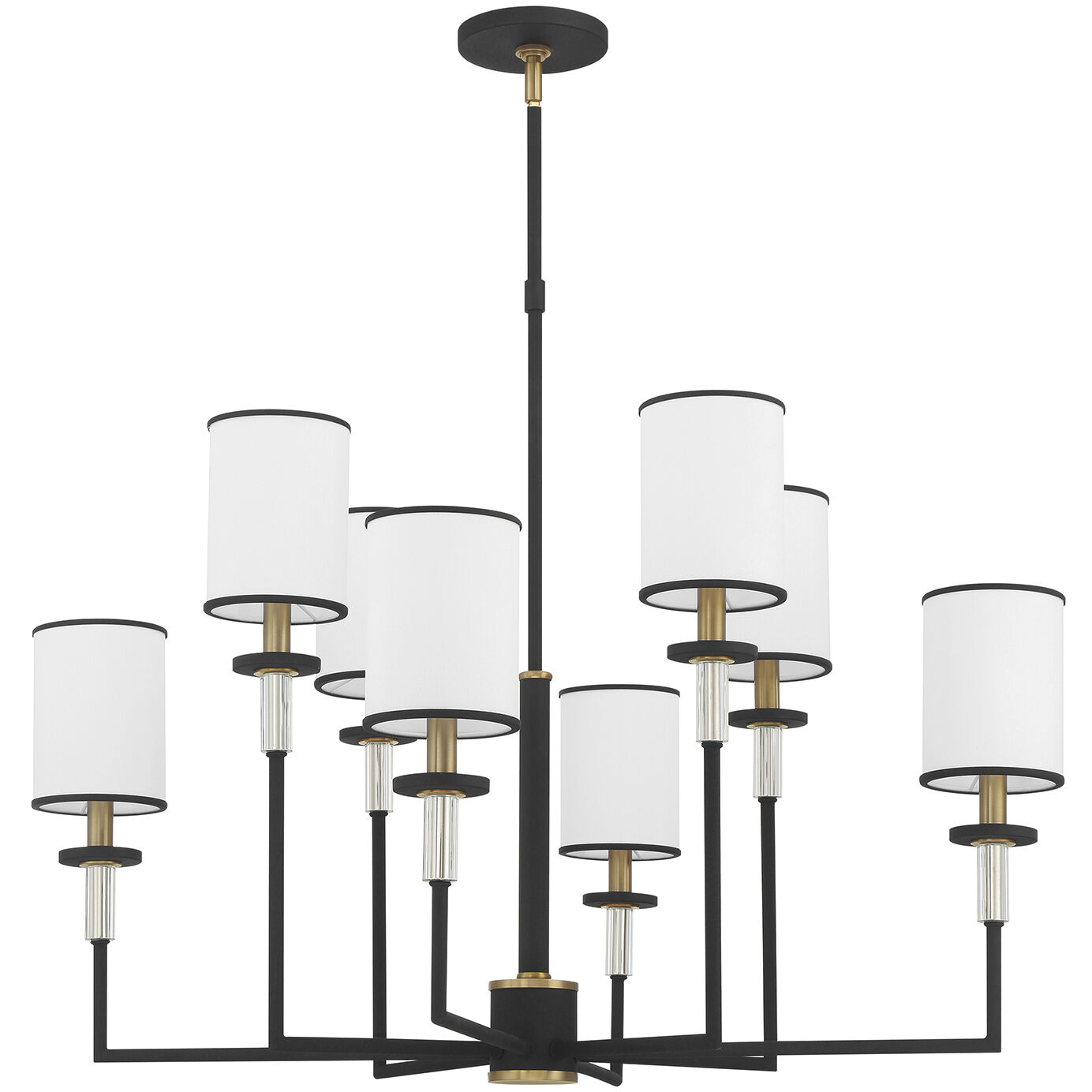 Hatfield 8 Light 33.25 inch Black Forged and Vibrant Gold Chandelier Ceiling Light