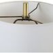 Enigma 20 inch 100.00 watt Smoky Teal Blue Art Glass and Brass Buffet Lamp Portable Light