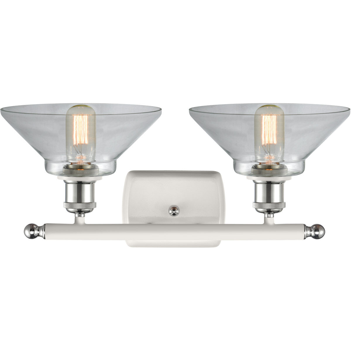 Ballston Orwell LED 18 inch White and Polished Chrome Bath Vanity Light Wall Light in Clear Glass, Ballston