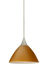 Domi LED Satin Nickel Pendant Ceiling Light in Oak Glass