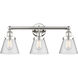 Cone 3 Light 24.5 inch Polished Nickel Bath Vanity Light Wall Light in Seedy