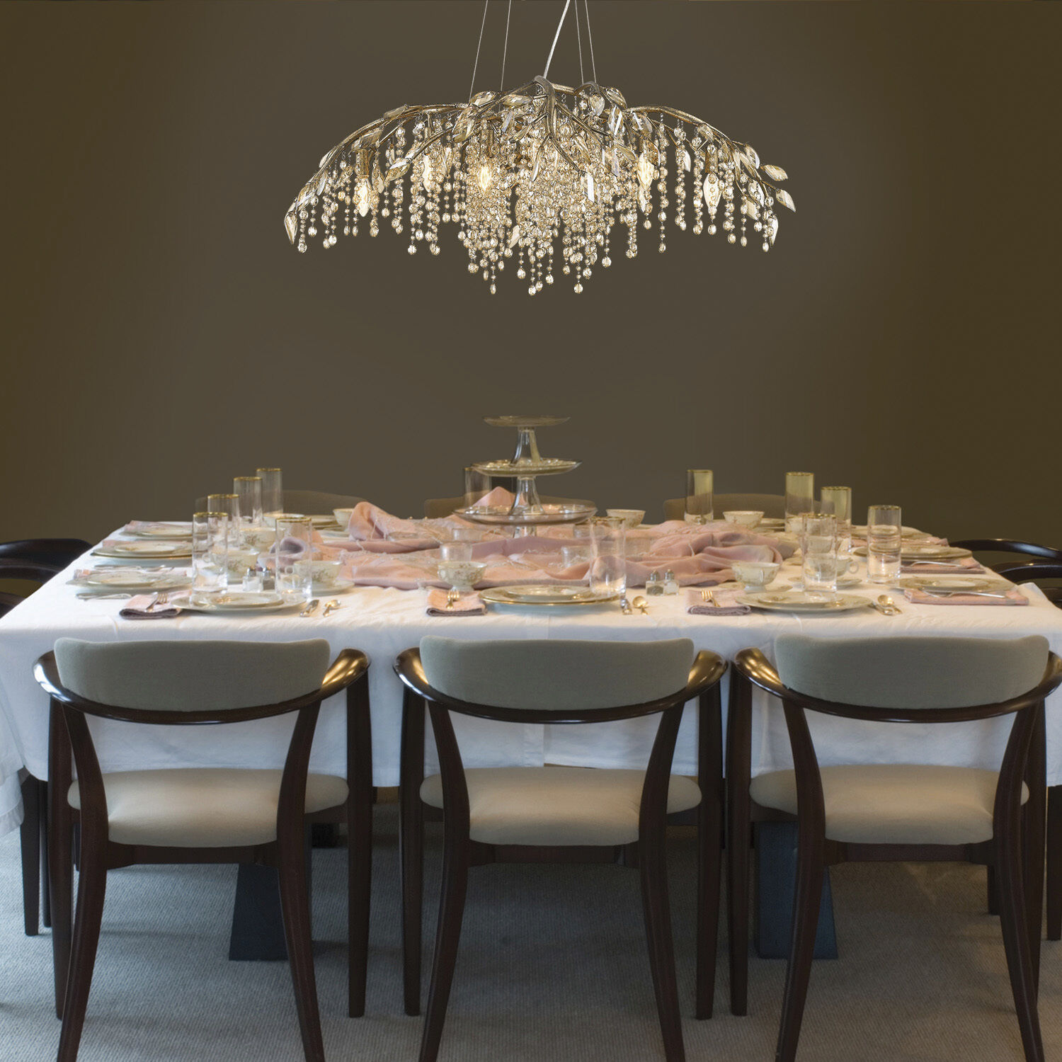 Autumn Twilight 12 Light 40 inch Mystic Gold Chandelier Ceiling Light, Large
