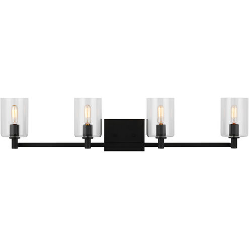 Fullton 4 Light 35 inch Midnight Black Bath Vanity Wall Light