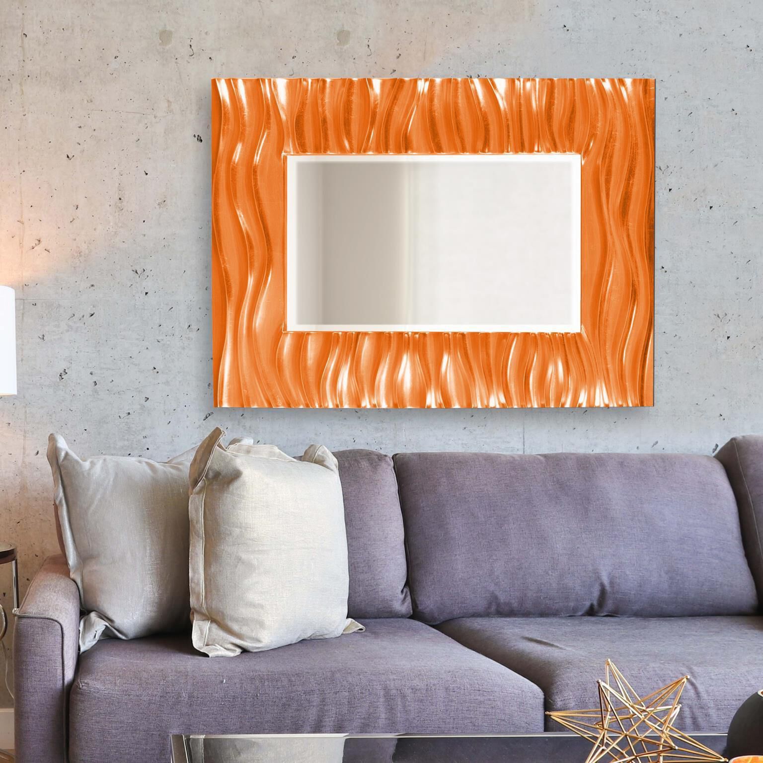 Zenith 39 X 31 inch Glossy Orange Wall Mirror