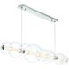 Atomo Linear Chandelier Ceiling Light in Chrome, Clear