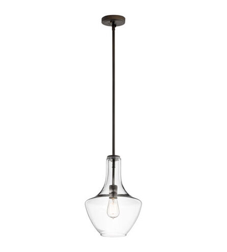 Everly 1 Light 11 inch Olde Bronze Pendant Ceiling Light in Clear