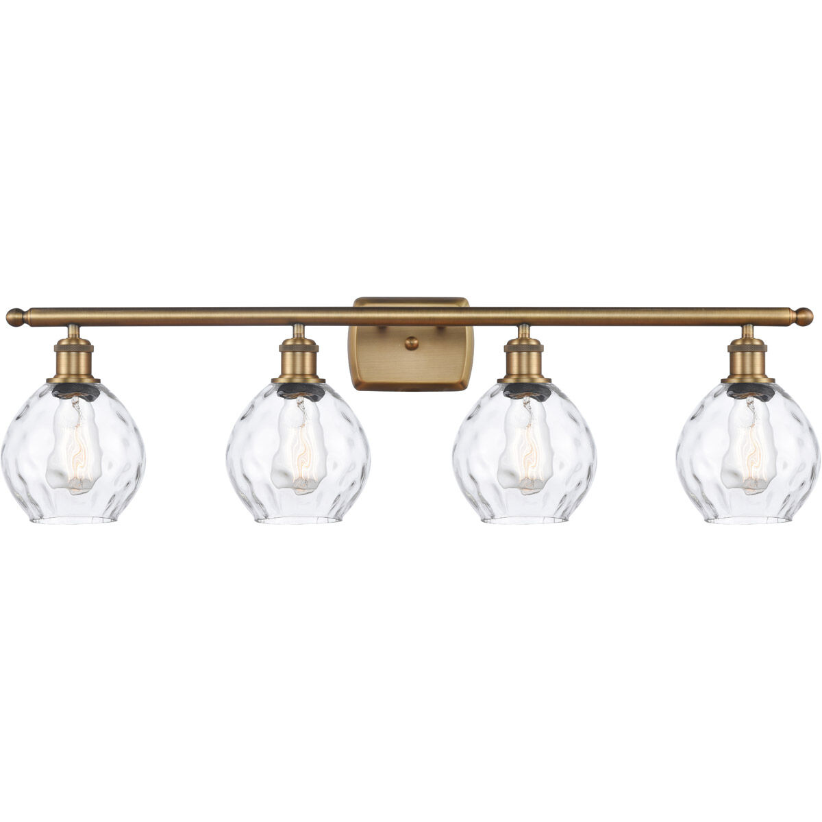 Ballston Small Waverly 4 Light 36 inch Brushed Brass Bath Vanity Light Wall Light, Ballston