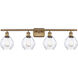 Ballston Small Waverly 4 Light 36 inch Brushed Brass Bath Vanity Light Wall Light, Ballston