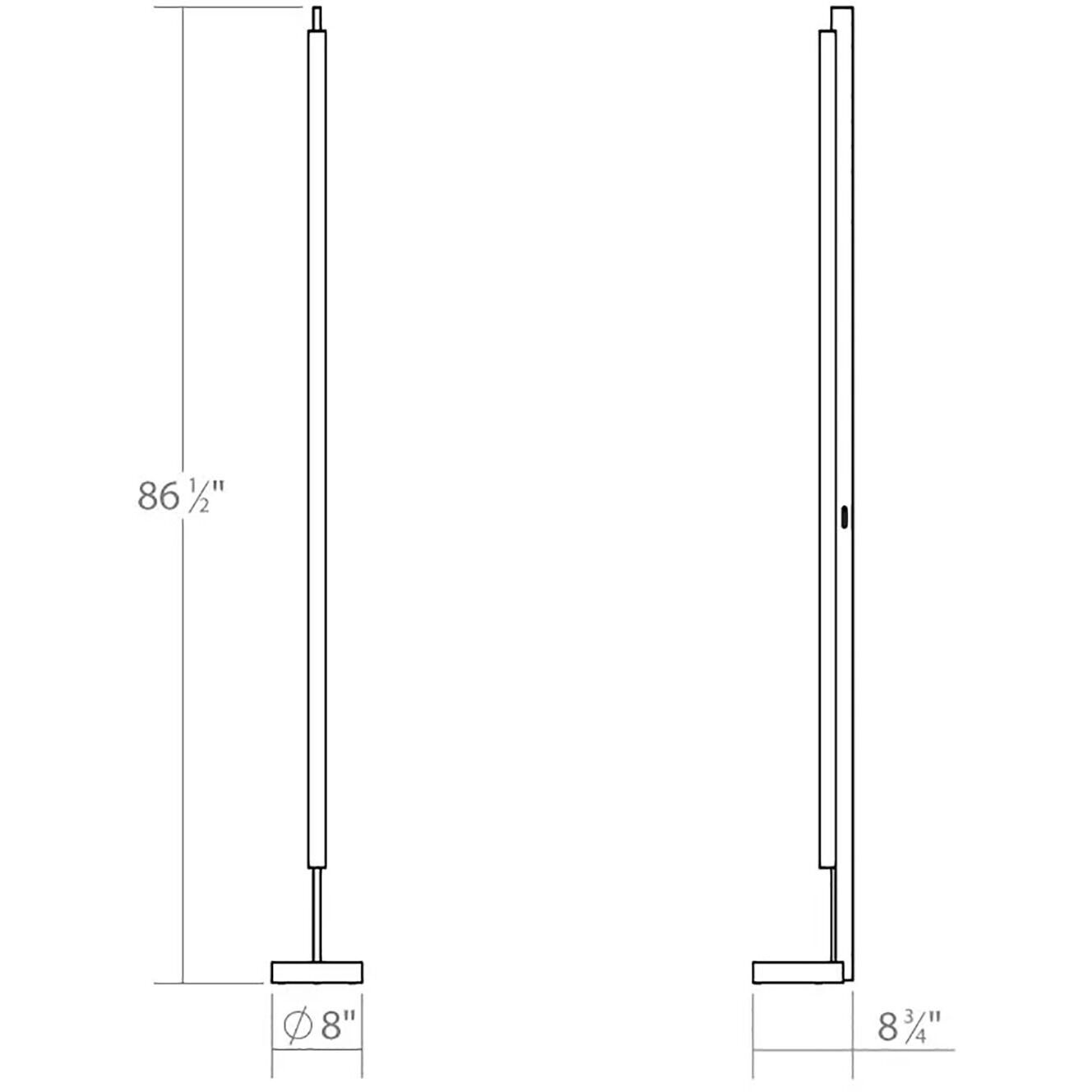 Keel 87 inch 28.00 watt Bright Satin Aluminum Floor Lamp Portable Light