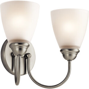 Jolie 2 Light 13 inch Brushed Nickel Wall Mt Bath 2 Arm Wall Light in Incandescent