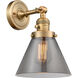 Franklin Restoration Large Cone LED 8 inch Brushed Brass Sconce Wall Light, Franklin Restoration
