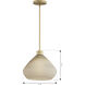 Elaris 1 Light 12.5 inch Legacy Brass Pendant Ceiling Light