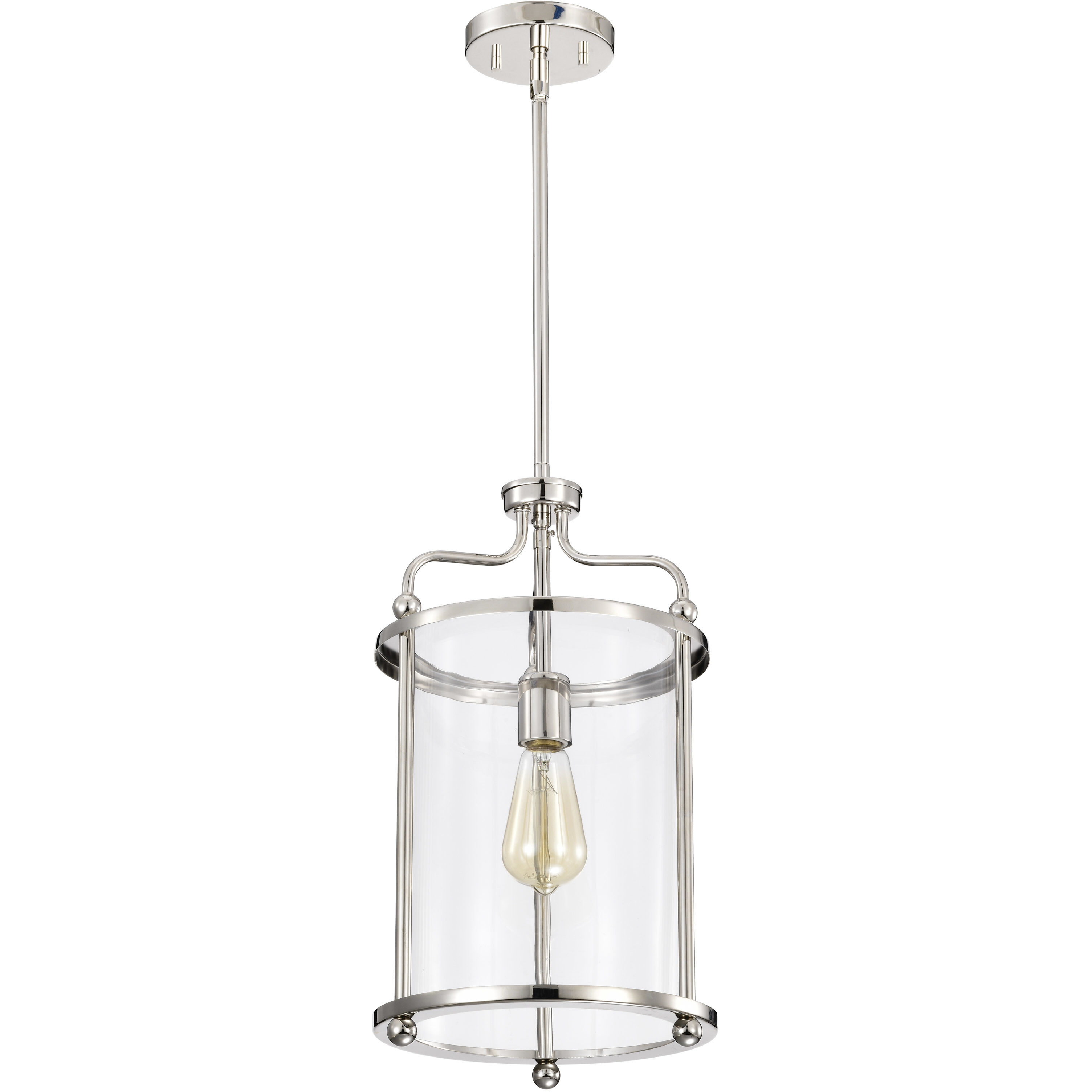 Yorktown 1 Light 10 inch Polished Nickel Pendant Ceiling Light