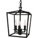 Cage 3 Light 8.5 inch Matte Black Pendant Ceiling Light