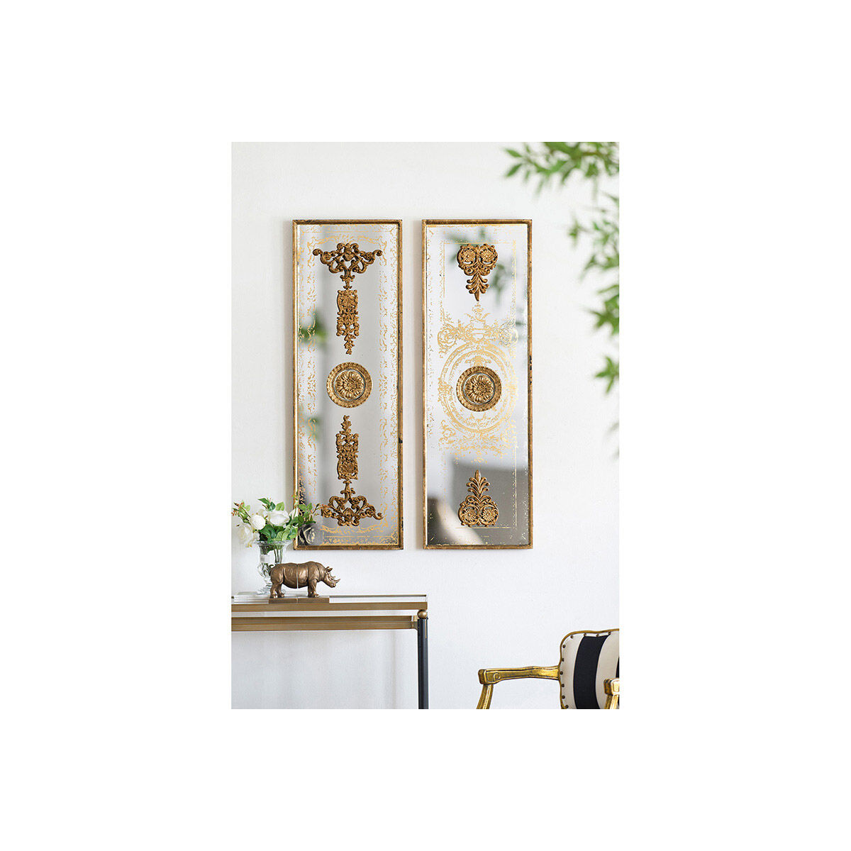 Doorways Bronze and Mirrored Wall Art, Set of 2