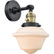Franklin Restoration Small Oxford LED 7.5 inch Black Antique Brass Sconce Wall Light, Franklin Restoration