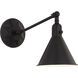Morgan 17 inch 60.00 watt Matte Black Task Sconce Wall Light
