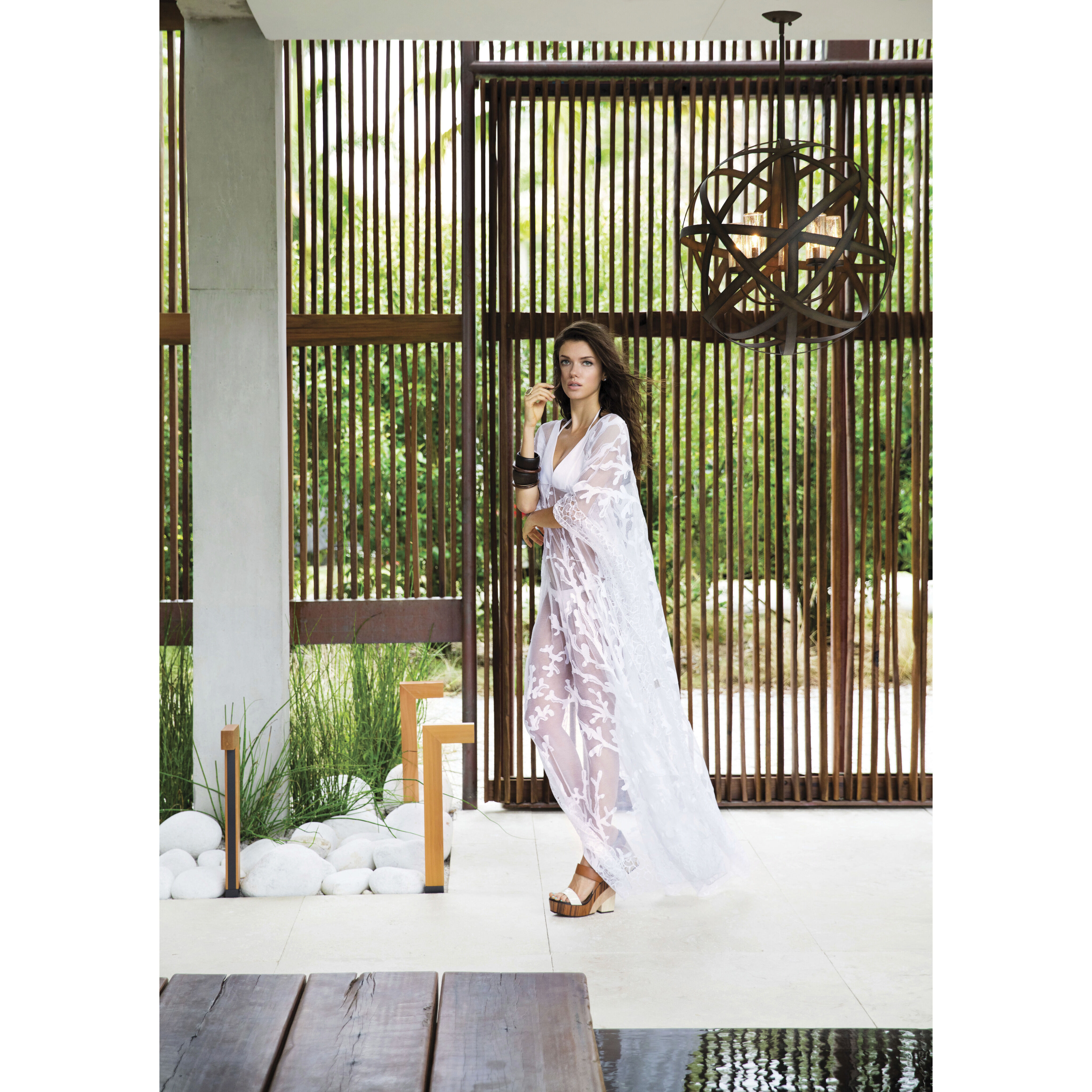 Open Air Carson 5 Light 26.5 inch Vintage Iron Outdoor Hanging in Non-LED