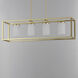 Lateral 4 Light 36 inch Satin Brass Linear Pendant Ceiling Light in Satin White