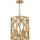 Leona 4 Light 14 inch Distressed Brass Pendant Ceiling Light