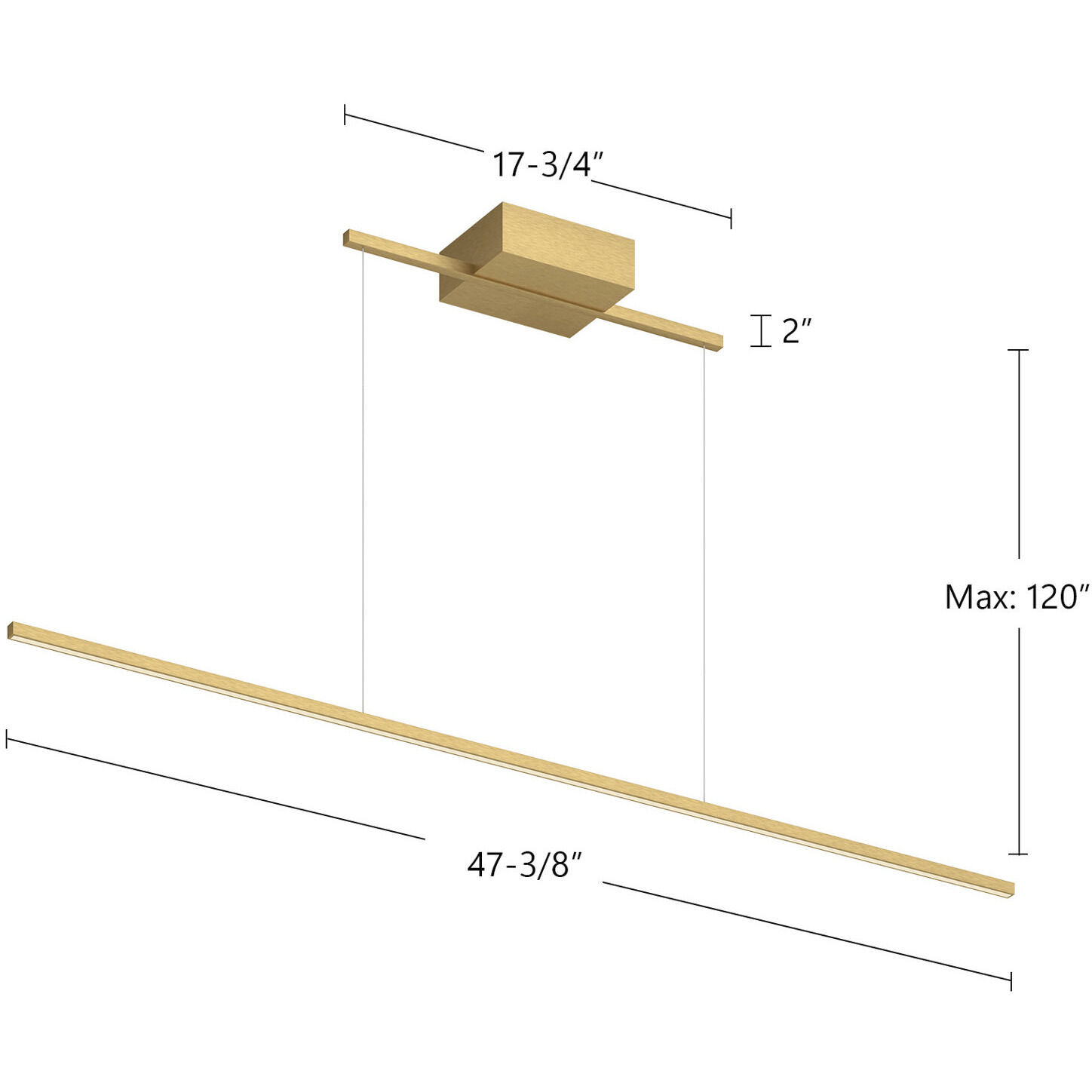 Vega Minor LED 47.38 inch White Linear Pendant Ceiling Light