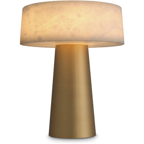 Cinco 16.93 inch 8.00 watt Antique Brass with Alabaster Table Lamp Portable Light