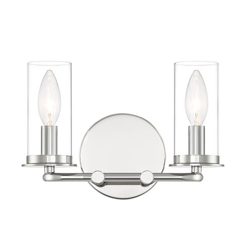 Hudson Heights 2 Light 11 inch Polished Nickel Vanity Light Wall Light