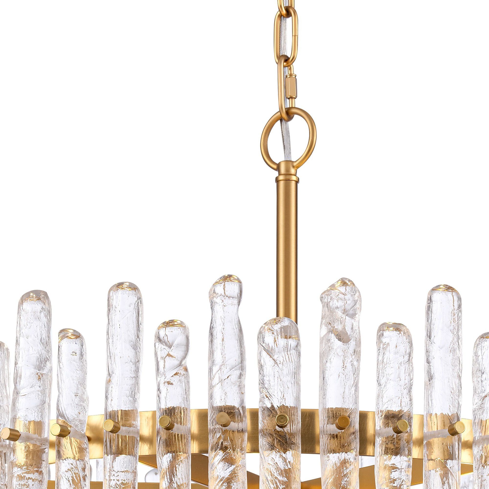 Icicles 6 Light 24 inch Natural Brass Pendant Ceiling Light, Converts to Semi Flush