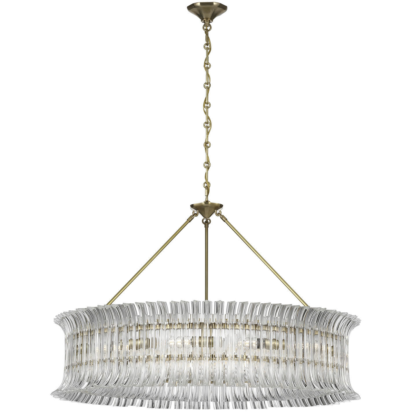 AERIN Rhine LED 36 inch Hand-Rubbed Antique Brass Ring Chandelier Ceiling Light