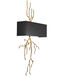 Sorento 2 Light 15.94 inch Antique Brass and Black Metal Shade Wall Lamp Wall Light