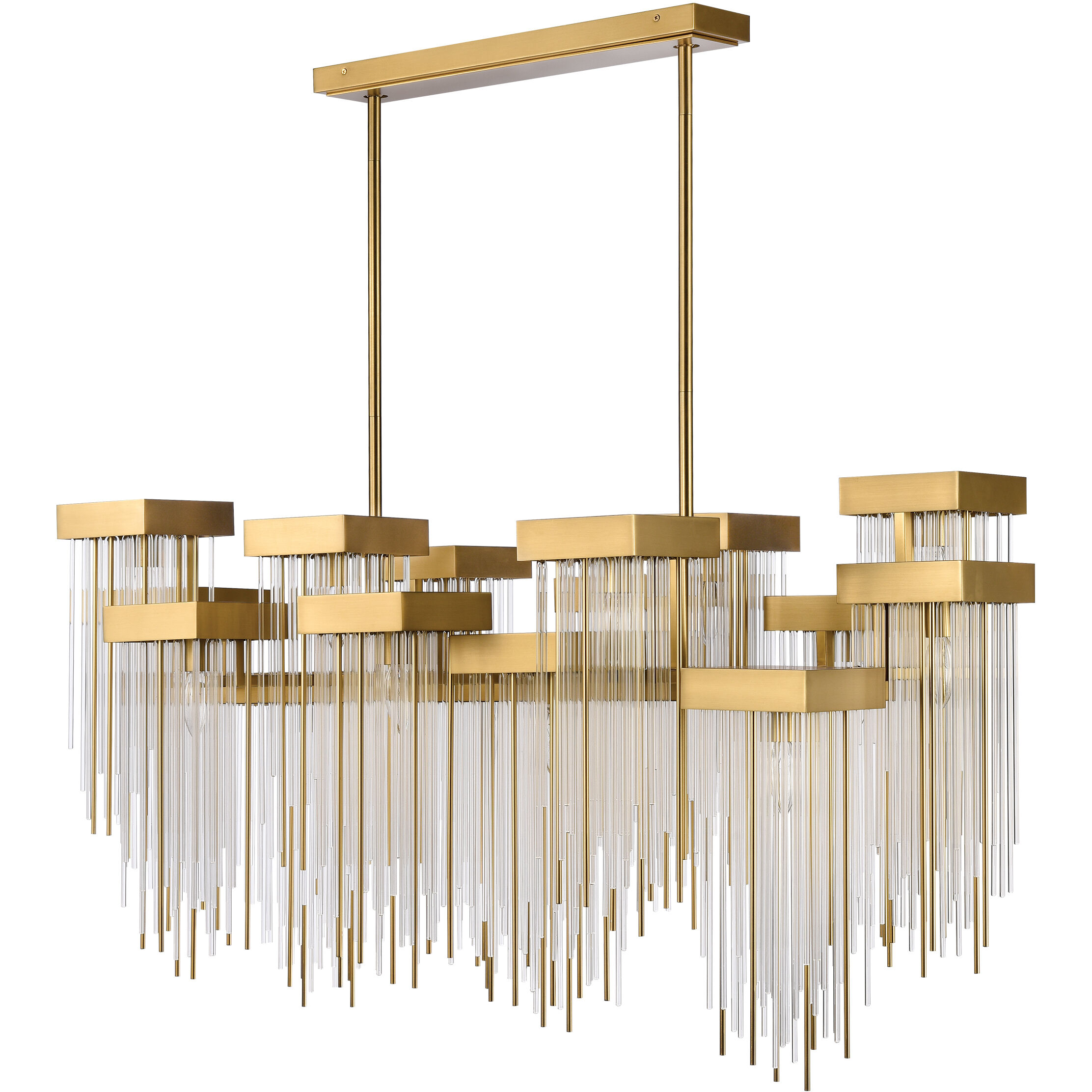 Waterfall 16 Light 23.88 inch Aged Brass Chandelier Ceiling Light