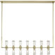 Revolve 14 Light 47.25 inch Clear Glass and Natural Brass Linear Pendant Ceiling Light