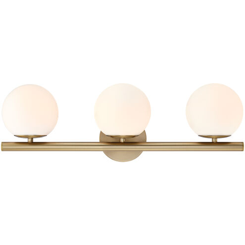 Crown Heights 3 Light 25 inch Brushed Gold Vanity Light Wall Light in Etched