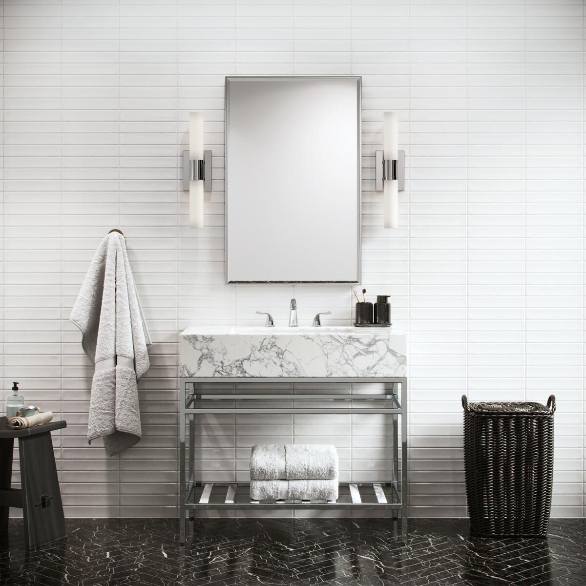 2 light chrome bathroom vanity light outlet
